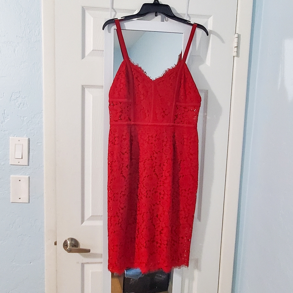 Express Red Lace Dress